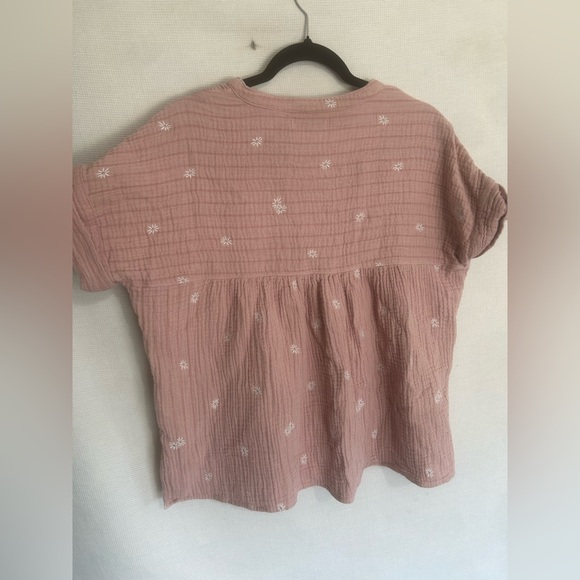 Madewell embroidered Lakeline Popover Shirt In Warm Thistle - Picture 7 of 8